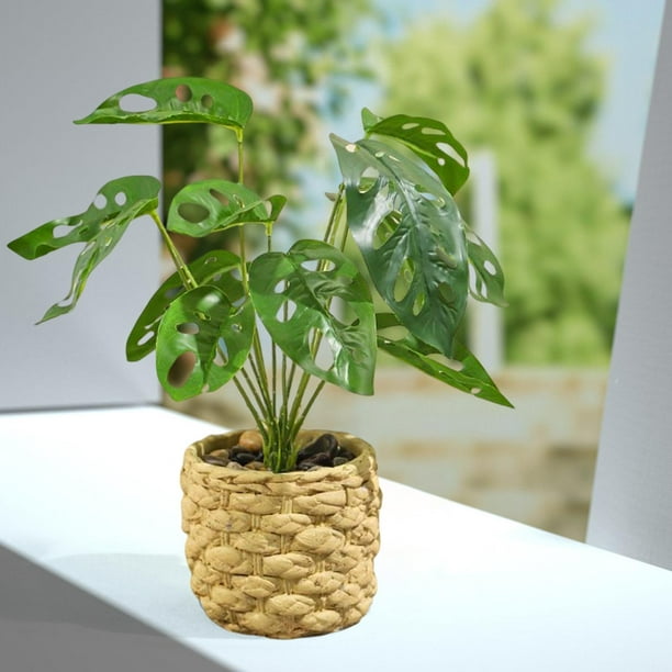 Mini Planta Artificial en maceta falsa, decoración de vegetación pequeña  para interiores, hogar, granja, estético, estante