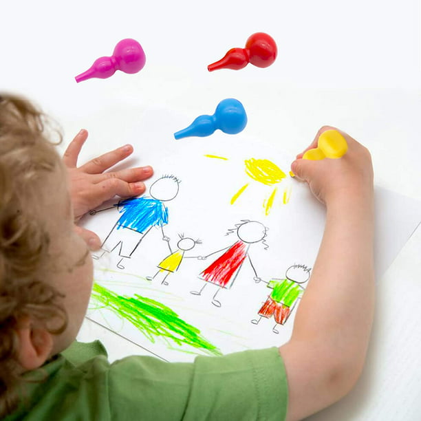  Lebze Crayones para niños pequeños de 1 a 3 años, irrompibles,  12 colores grandes no tóxicos para niños de 2 a 4 años, grandes crayones  lavables seguros para colorear regalos para
