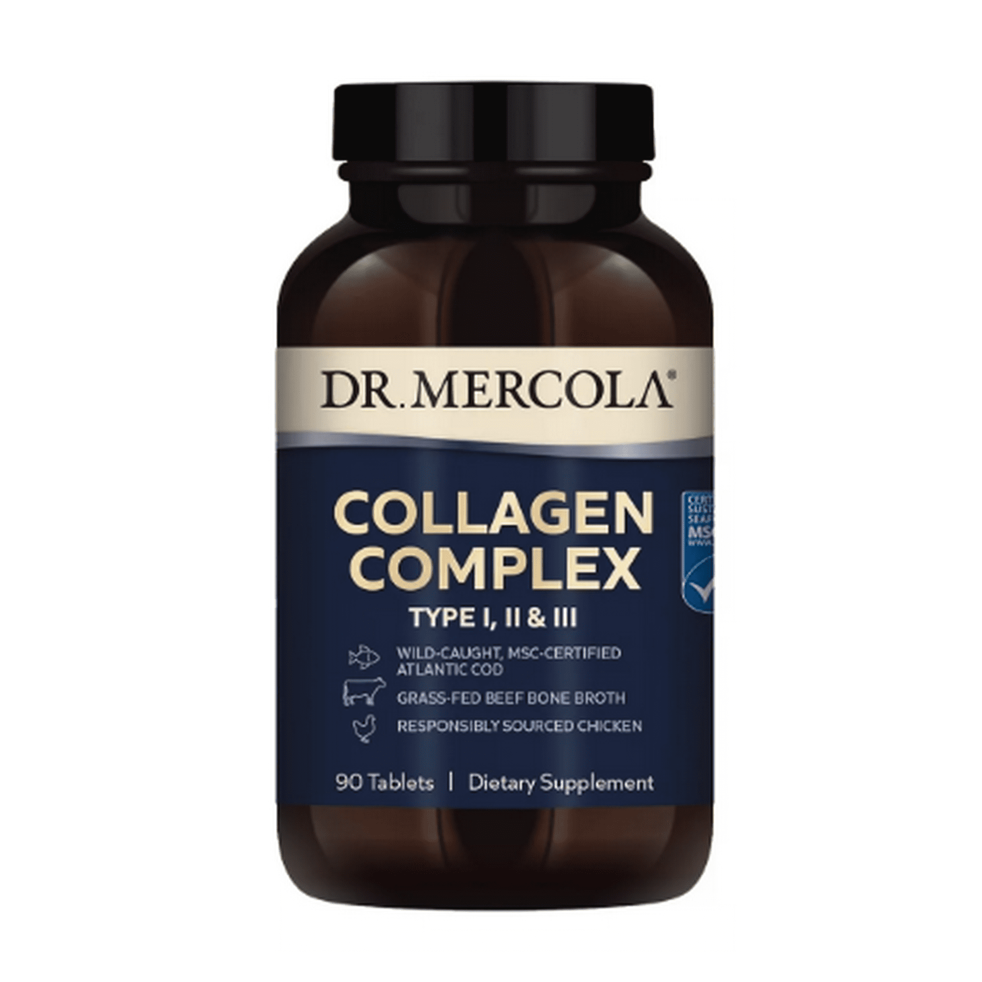 Dr. mercola collagen complex type i, ii &amp; iii | 90 tablets | 30 servings