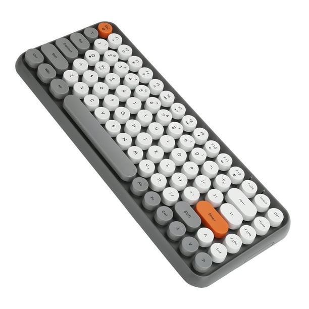 Teclado Inalámbrico Bluetooth Estilo Máquina de Escribir Retro, 84 Teclas  Flexibles, Inalámbrico y Portátil con Botones Chocolate para PC, Laptop,  Colores Vintage - Gris, Unbranded 2411210043814