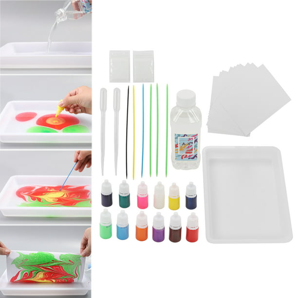 Kit de pintura diy para niños, kit de arte marmoleado, kit de marmoleado de  agua de