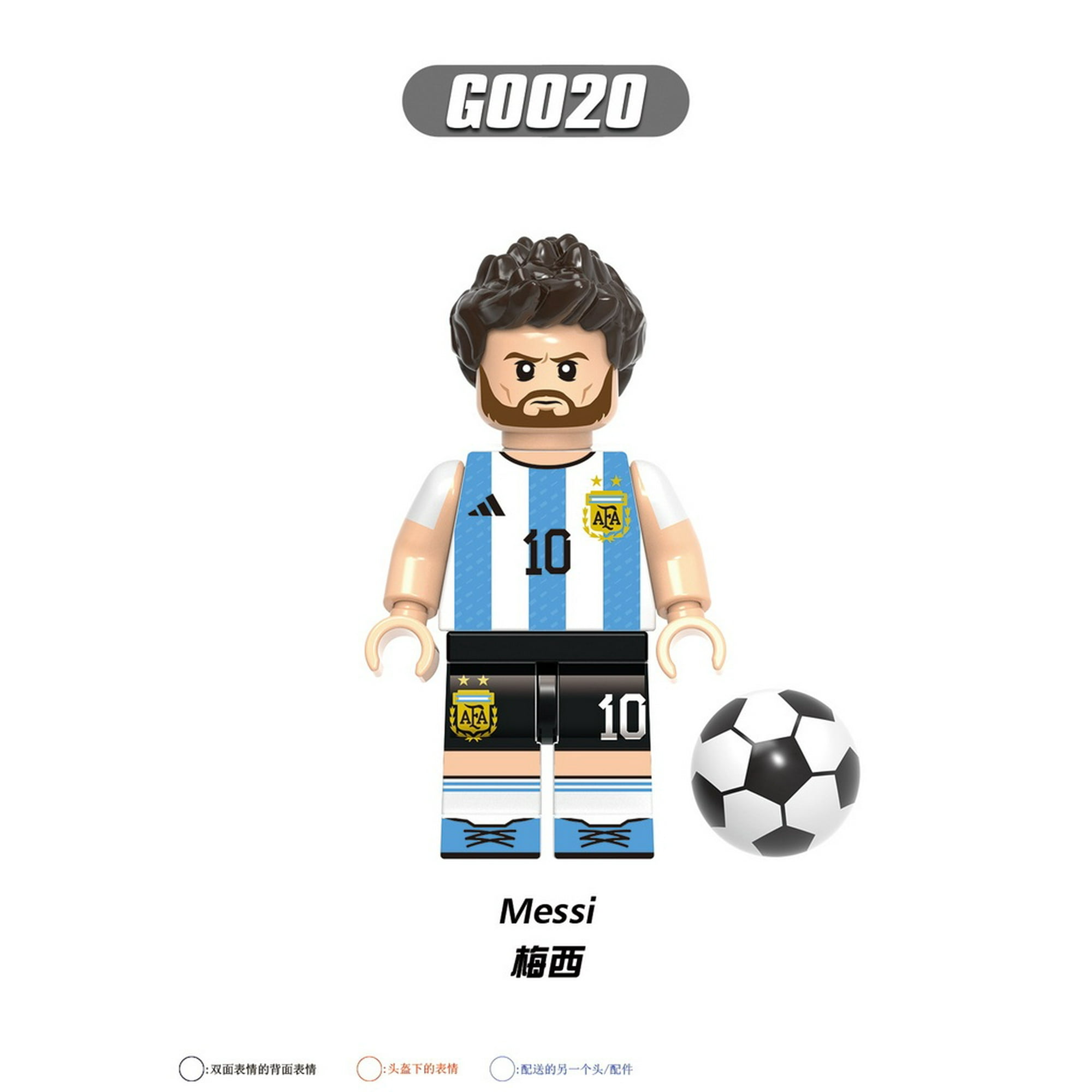 Minifiguras De Fútbol Lego Bloques De Construcción Messi Ronaldo Neymar  Mbappe Figuras Juguete