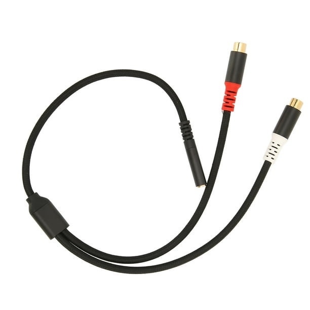 Cable corto de audio, mini jack macho de 3,5 mm a doble mini jack hembra de  3,5 mm, reproductores de música, altavoces (Negro, 1