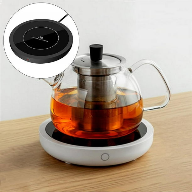  Calentador de taza de café con taza (cerámica) (cable USB) y  calentador de tazas para escritorio con detección de gravedad, placa de  calefacción de apagado automático para el hogar, oficina, té