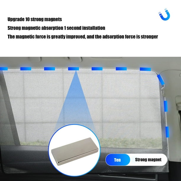2 uds., parasol para ventana lateral de coche, parasol magnético, cortina  de malla con 10 imanes Likrtyny Accesorios para autos y motos
