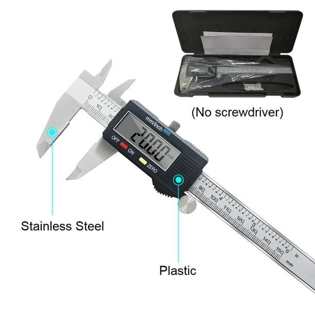 Calibrador vernier de 6 pulgadas 150mm para medir exterior, interior y  profundidad pretul