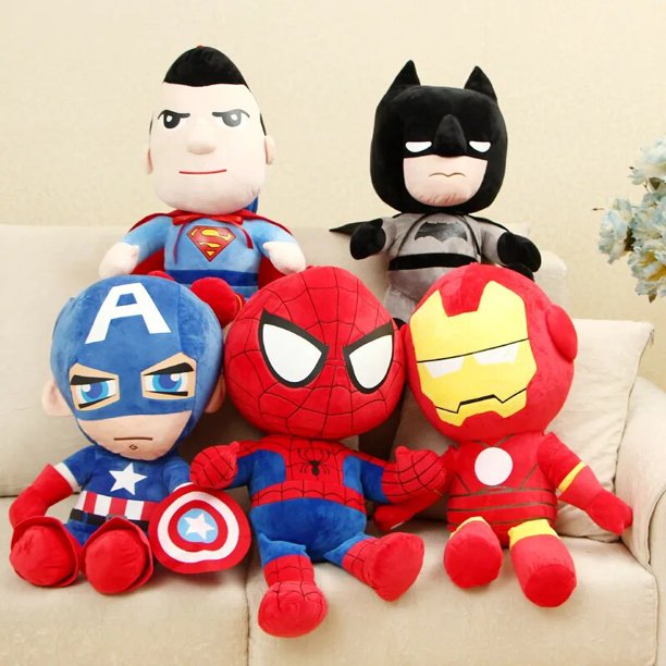 Juguetes de peluche de superhéroes de Marvel para niños, muñecos de peluche  suaves de los vengadores, Superman, Capitán América, Iron Man, Batman,  Superman, regalos para niños, 27cm