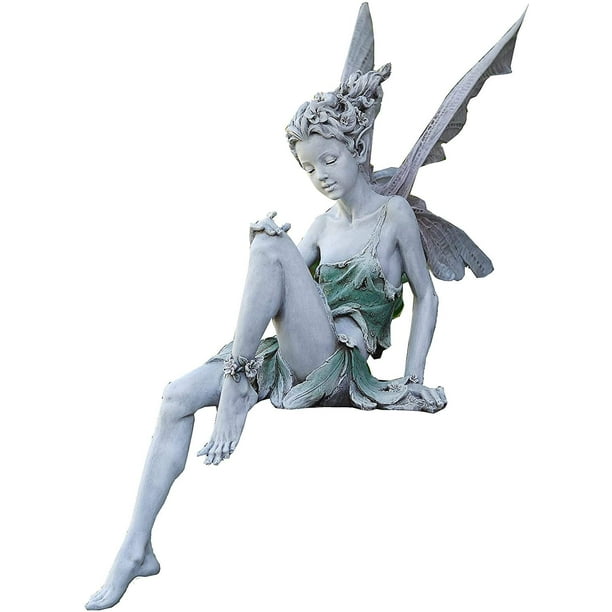 Figuras de jardín Elfos sentados 22 cm Estatua de ángel Figuras de jardín  Estatua de hadas Decoración de jardín JM