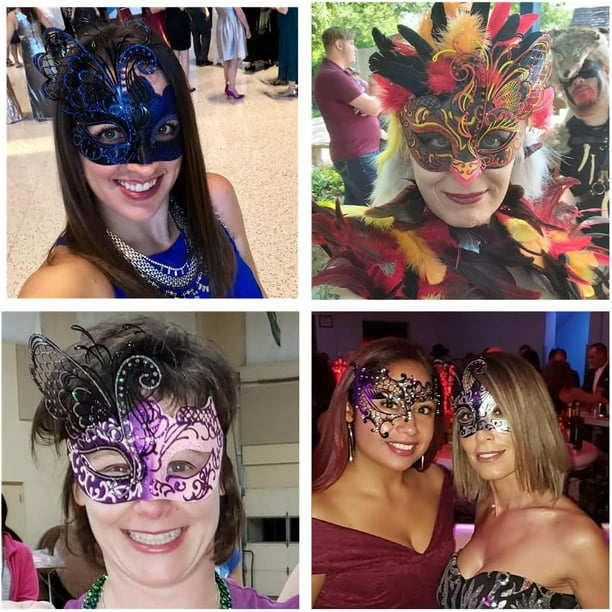 Máscara veneciana violeta para adulto: Máscaras,y disfraces originales  baratos - Vegaoo