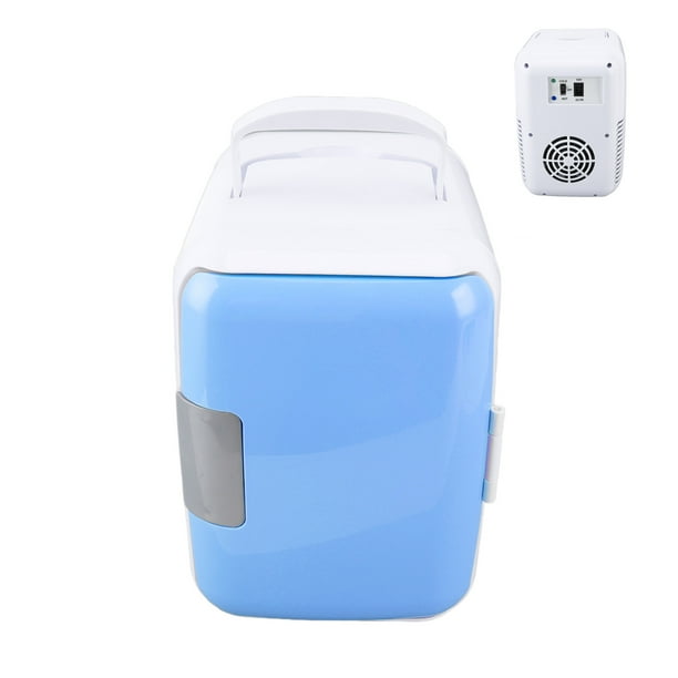 Pssopp Mini nevera, refrigerador de coche, partición desmontable, pequeño,  portátil, enfriamiento rápido para cosméticos (azul)