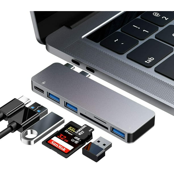 Incompatible Suavemente manipular Adaptador USB-C de 6 en 1 para MacBook Pro/Air de 2018-2020, con lector de  tarjetas SD/TF y entrega de energía USB-C. Levamdar para macbook pro |  Walmart en línea