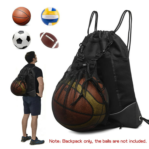 Comprar Mochila deportiva con cordón y correa de bolsillo, gran capacidad,  bolsa deportiva para fútbol y baloncesto, diseño con cierre de cordón, 1  Uds.