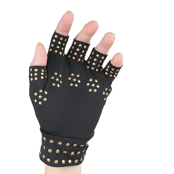 2 pares de guantes de compresión para artritis, guantes de compresión para  artritis para mujeres y hombres, guantes antideslizantes con puntos de