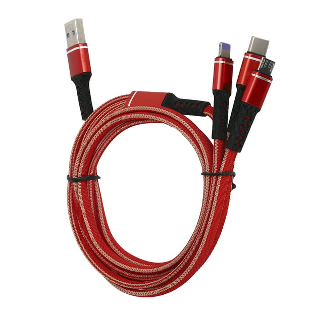 Cable de cargador múltiple, cable de carga múltiple 3 en 1 Cable