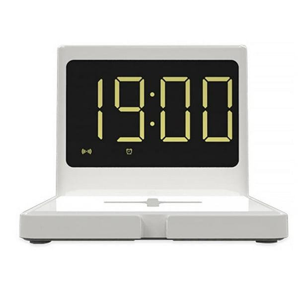  RCA Reloj despertador con cargador inalámbrico, carga