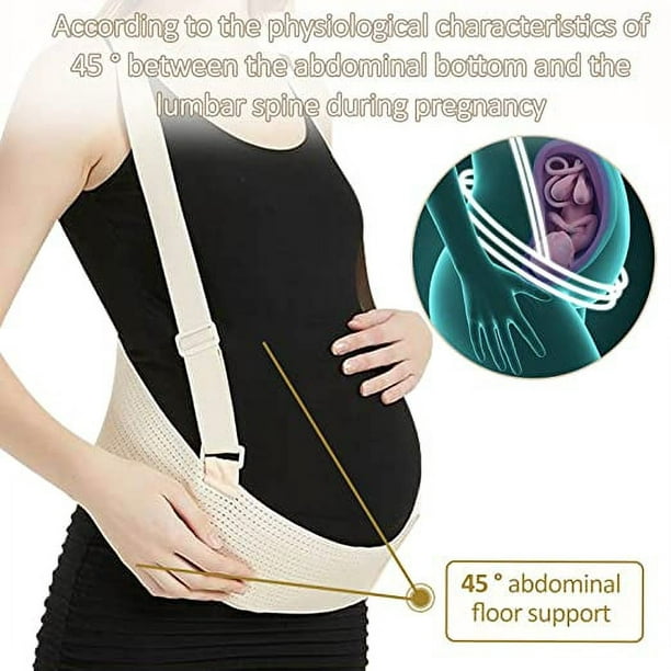 Banda de soporte para el vientre para el embarazo Cinturón de maternidad  con hombro Banda de soporte para el vientre ajustable para mujeres  embarazadas Dolor de abdomen, pélvico, cintura y espalda para