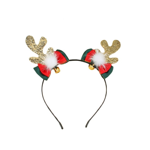  Sunloudy Navidad Lentejuelas Astas Diadema Dibujos animados Reno Campana Arco Aros para el cabello p Sunloudy Christmas Sequin Antlers Headband