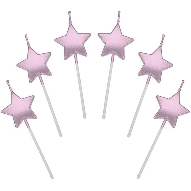 Vela Feliz Cumpleaños Estrellas Rosa✔️ por sólo 2,48 €. Envío en 24h.  Tienda Online. . ✓. Artículos de decoración  para Fiestas.