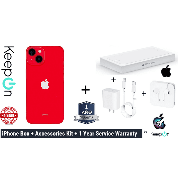 Apple iPhone 14 PLUS 128GB Reacondicionado en Rojo, incluye 1 año de  reparación KeepOn, cargador rápido, protector privado, Earpods y Caja Apple