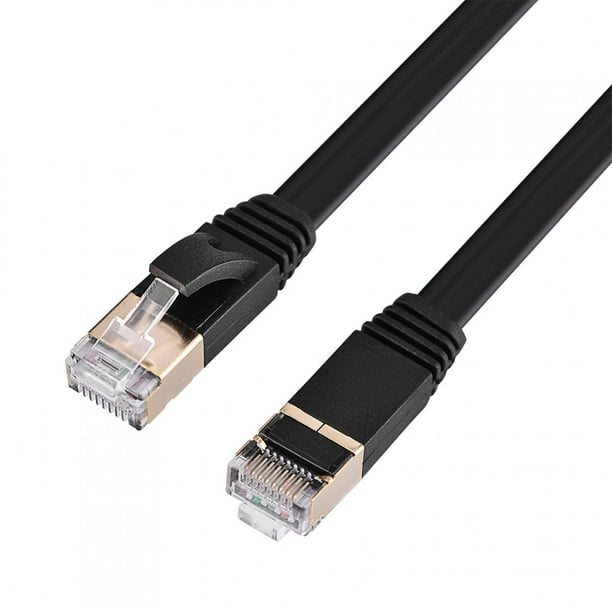 Cable Ethernet Cat 7 de 12 pies – Cable de conexión LAN de red y Internet  de alta velocidad, conectores RJ45 – [12 pies / blanco y negro / paquete de
