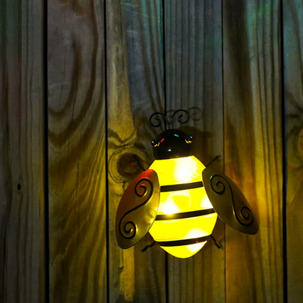 Decoración de abejas solares, simulación de luces de abejas solares  impermeables, flores decorativas de jardín, árbol solar Amarillo Gloria  Luces de abejas