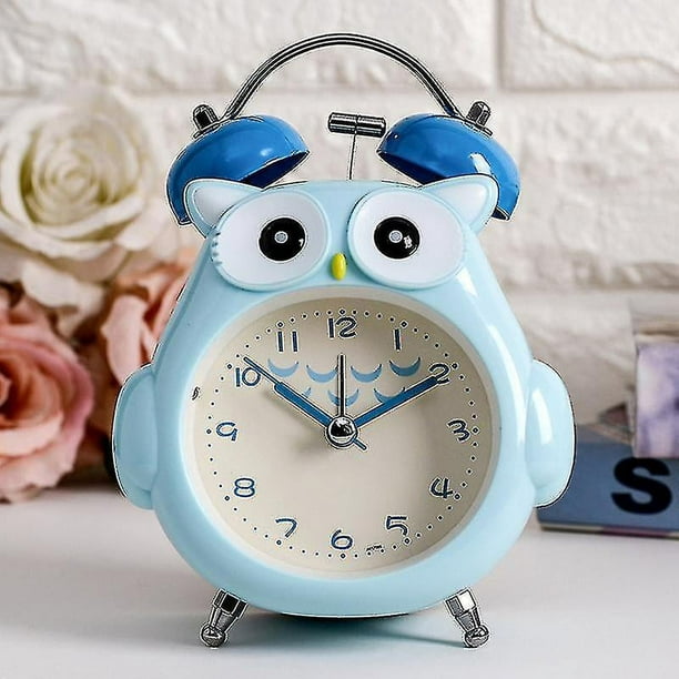 TOMYEUS Reloj despertador de madera, reloj creativo para estudiantes,  niños, reloj de cama para decoración de escritorio (color C)