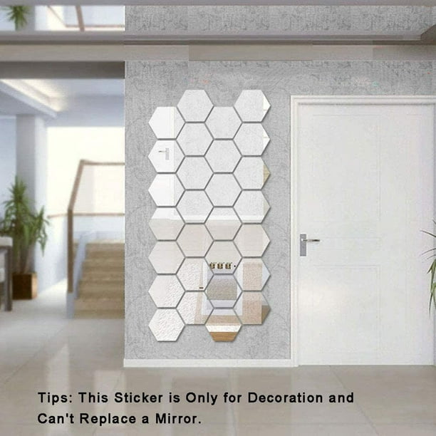 Etiqueta de la pared Espejo adhesivo 3D Acrílico Impermeable Etiqueta de  pared de plumas para decoración del hogar, L, Izquierda Dorada Jumpingount  HA002133-07