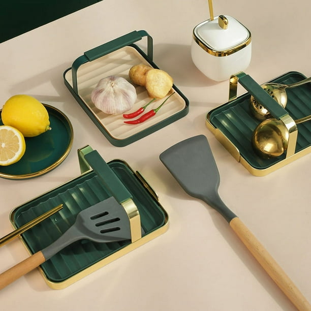 Soporte para cucharas de cocina para encimera de cocina, soporte