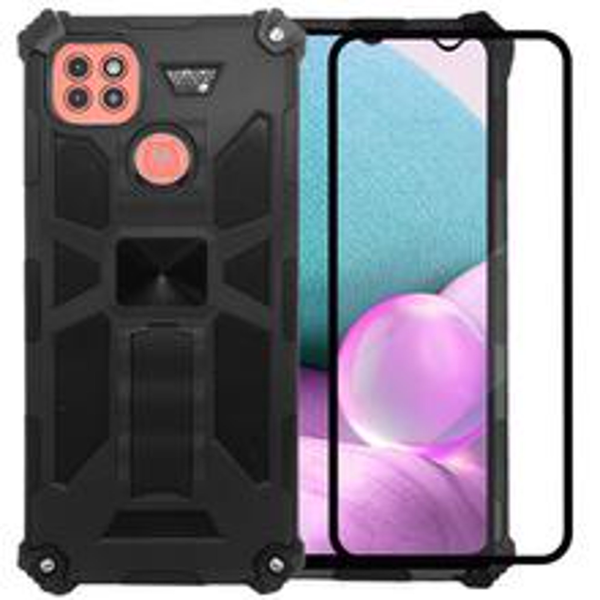 Funda Uso Rudo Rugged Robot Soporte Mas Mica 9d Para Moto G9 Power Negro Wol Mot Funda De Uso 3000