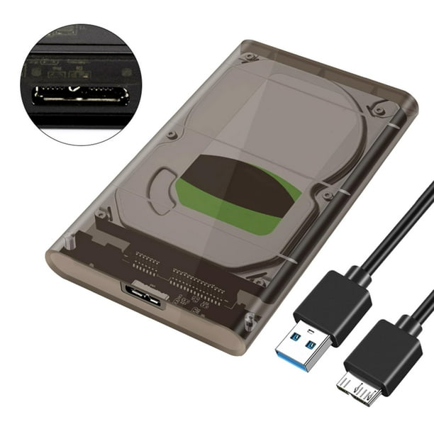 Caja de disco duro externo de 2,5 pulgadas con cable USB, caja HDD, 5 Gbps,  caja SSD, USB 3.1, portátil y liviana Marrón Baoblaze Caja de disco duro