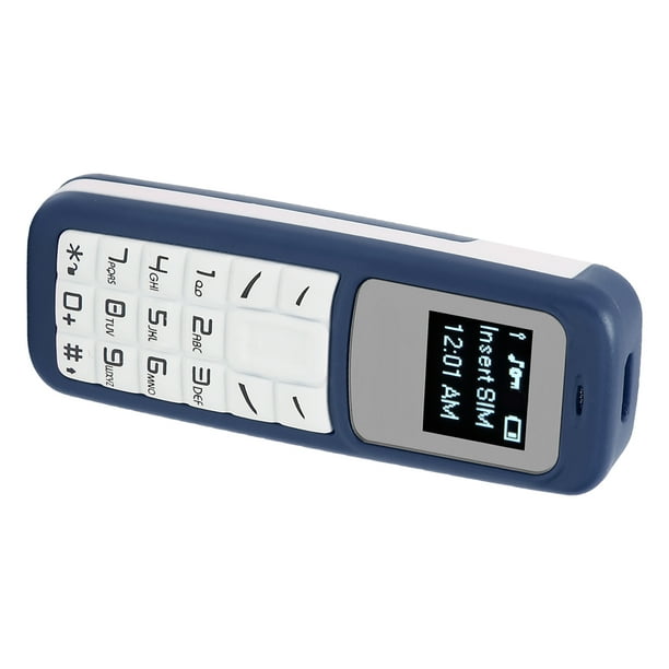 Mini teléfono móvil pequeño teléfono móvil Bluetooth auricular marcador con  gancho para la oreja soporte SIM 0,66 pulgadas blanco