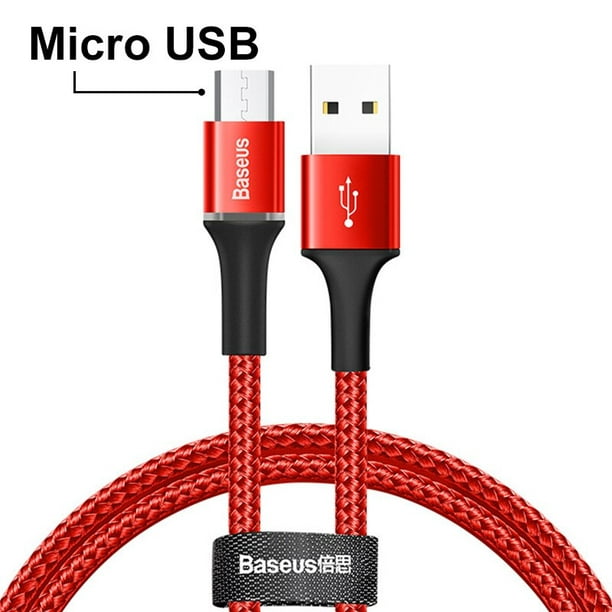 Cable USB tipo C con iluminación LED Baseus, cargador de carga rápida, Cable  de datos Micro USB para Samsung, Xiaomi, Redmi, teléfono, Cable USBC de 3M  Tan Jianjun unisex