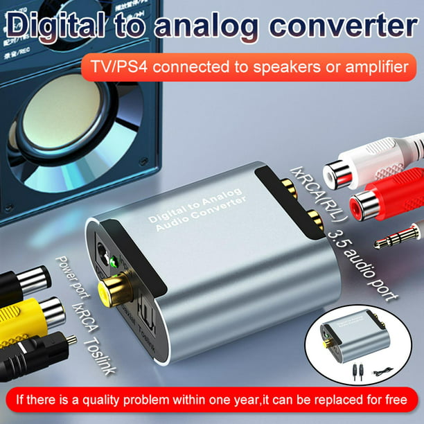 Conversor audio digital óptico a audio analógico L/R