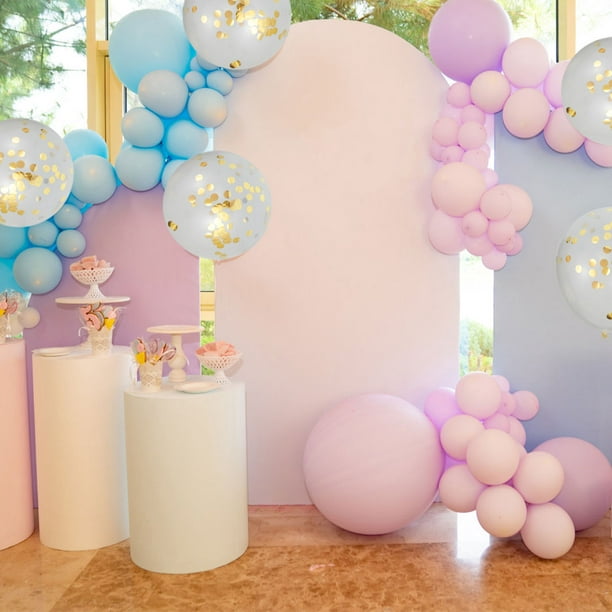 Kit de arco de guirnalda de globos – 160 piezas de colores pastel pastel  multicolor con flores decoraciones de fiesta – Globos de látex surtidos y