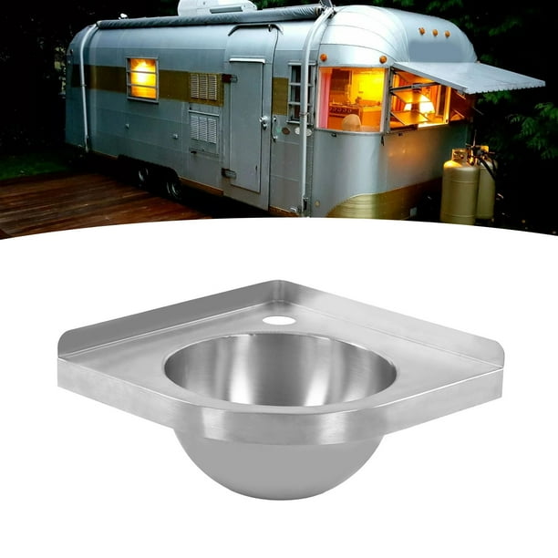 Fregadero de lavabo triangular de esquina acabado cepillado cocina ba o lavabo a mano fregadero para barco caravana autocaravana Jadeshay A