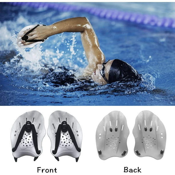 Paletas de mano para entrenamiento de natación con correas ajustables,  paletas de mano de natación para niños y adultos