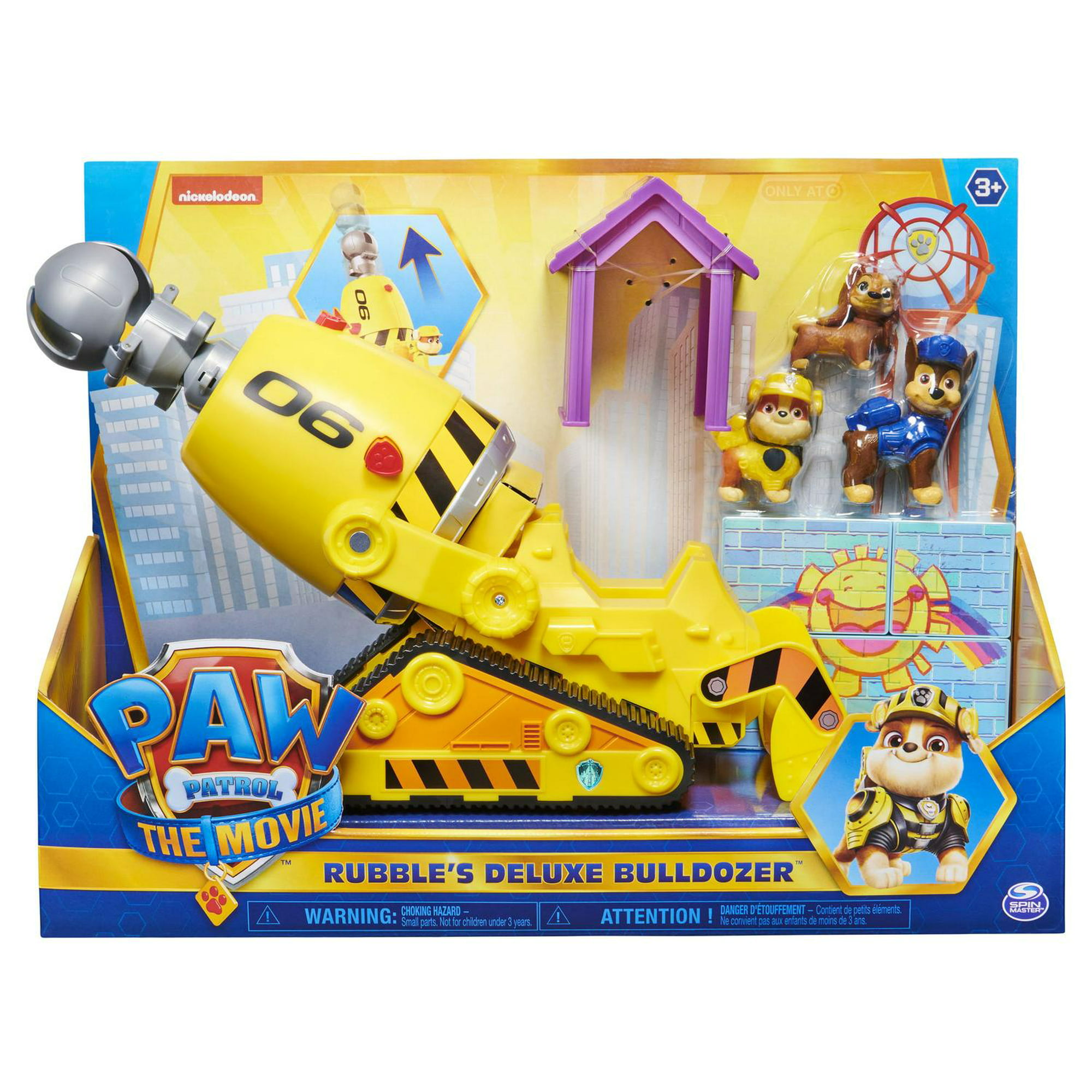 PAW Patrol Deluxe Rubble - Juguete de figura de acción coleccionable de  Rubble y vehículo transformable, juguete para niños mayores de 3 años :  Todo lo demás 