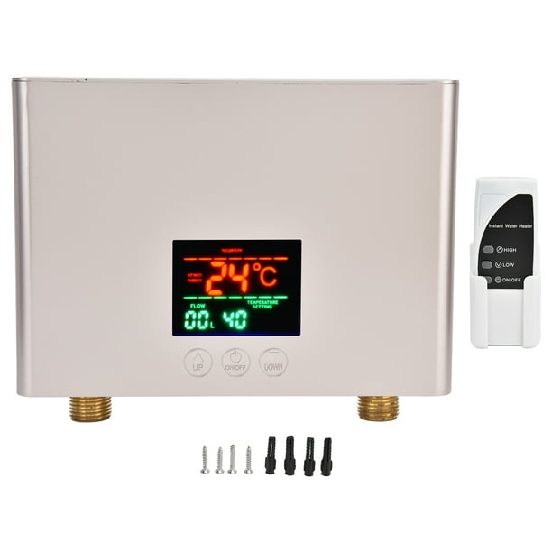 Mini calentador de agua eléctrico sin tanque 3000 W 110 V Temperatura  constante Calentador de agua caliente instantáneo con control remoto  Pantalla