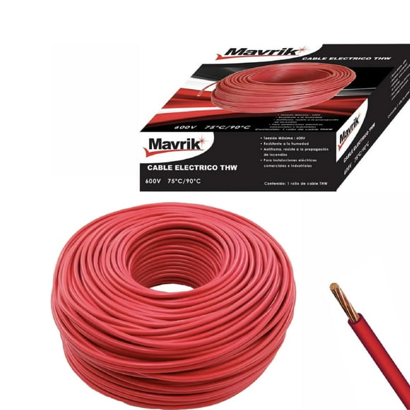 cable eléctrico de cobre 100 mts tipo thw cal 12 rojo adir adir thw cobre calibre 12 rojo 100m 5942