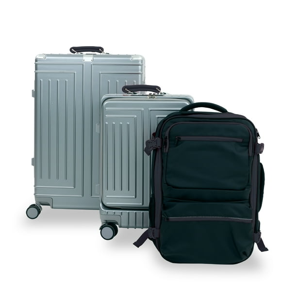 Coolife Juego de maletas de 3 piezas, juego de equipaje de mano rígido con  ruedas giratorias TSA Lock, Negro -, Juego de equipaje con bolsas