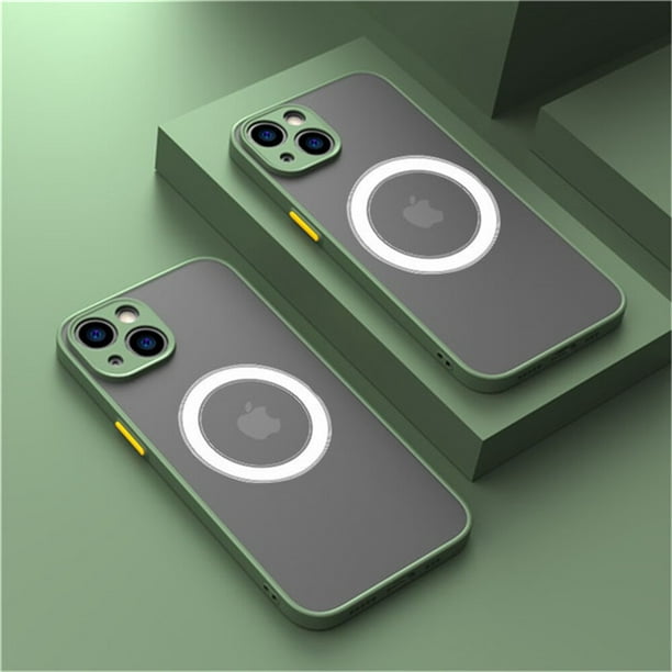 Funda magnética mate de lujo para iPhone, carcasa de carga