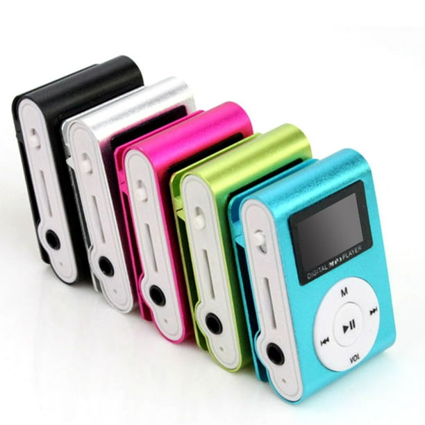 Mini reproductor MP3 portátil con Clip, reproductor de música MP3 con  pantalla LCD, compatible con tarjeta