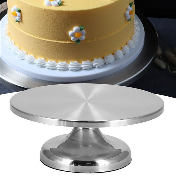  Soporte de aleación de aluminio para tartas - Plato giratorio  para pasteles para decorar - Placa giratoria suave para tartas - Soporte de  base para tartas, soporte de exhibición de bricolaje