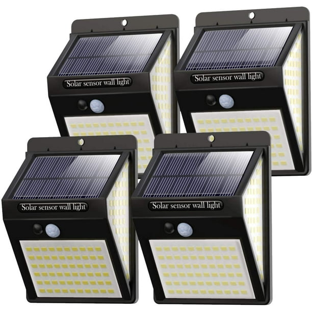 Urpower Luces solares 2 en 1 de energía solar, 4 LED, foco de pared  ajustable, luz de paisaje, luz brillante y oscura con detección automática  de