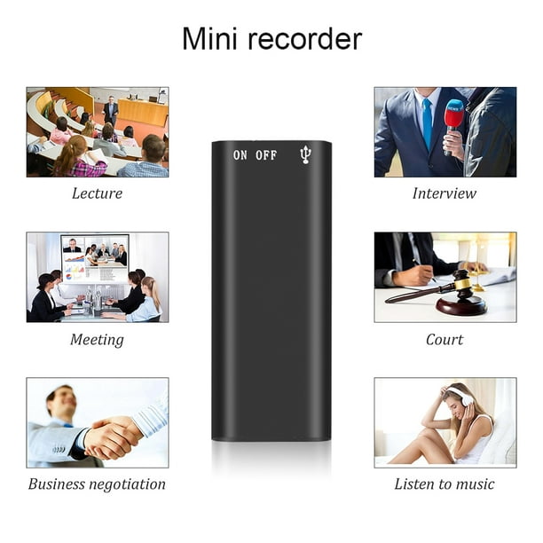 Grabadora de cinta Reproductor de Mp3 3 en 1 Voz profesional Audio digital  Mini grabadora de voz 192Kbps Grabación WAV