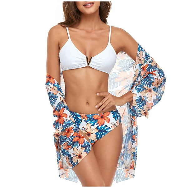 Bikini sin con estampado de flores sexy para mujer de baño de tres piezas Traje de Fridja | Bodega Aurrera en línea
