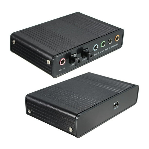 Adaptador de sonido de Tarjeta de Sonido Envolvente de 7.1 Canales /  Canales Virtuales Externos USB 2.0 Negro CUTICAT Tarjeta de sonido USB