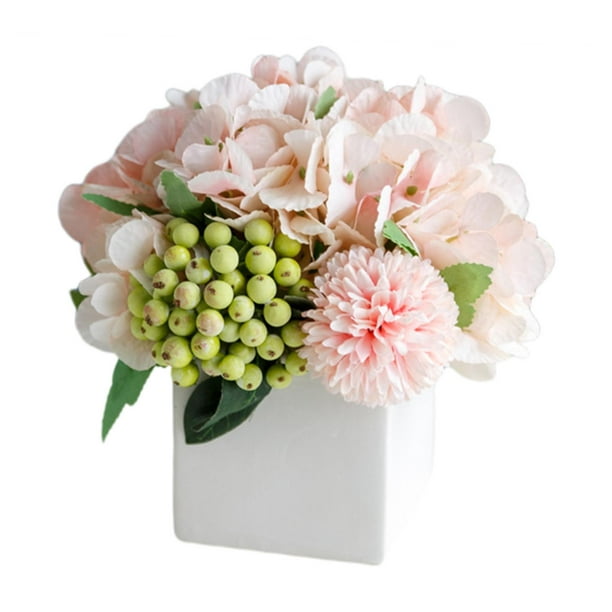 Flores artificiales con florero, adorno para el hogar, ramos y jarrones  artificiales, jardín, balcón, decoración de boda (color : L)