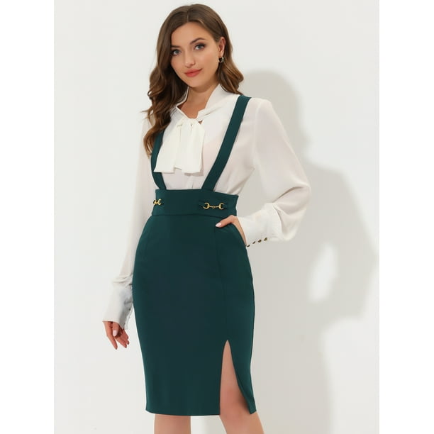 Allegra K Falda cintura alta con tirantes ajustables para oscuro XL Unique Bargains Falda | Walmart en línea