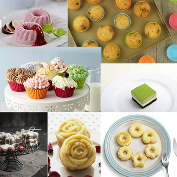 36 Moldes De Silicona Para Reposteria Muffins Cupcakes Magdalenas Tazas  Hornear